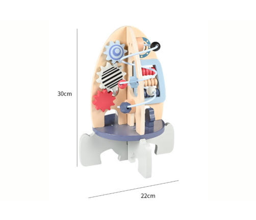 Wooden Racket Educational Beads Gears