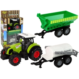 Set Tractor with Machinery Trailer Tanker LED sounds