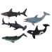 Set of Figures of the Largest Sea Animals Orca Whale Shark 6 pcs