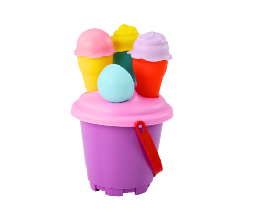 Sand Set Ice Cream Bucket Spatula Pink 6 pcs.