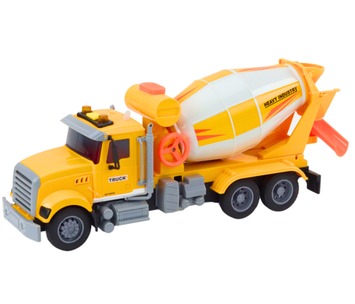 Yellow Concrete Mixer Truck With Friction Drive Light and Sound Effects