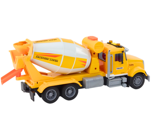 Yellow Concrete Mixer Truck With Friction Drive Light and Sound Effects