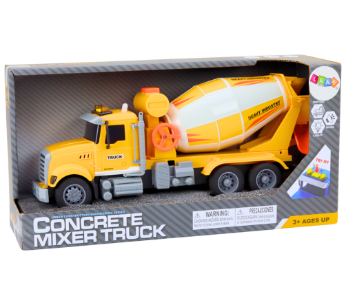 Yellow Concrete Mixer Truck With Friction Drive Light and Sound Effects