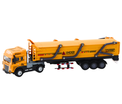 Truck With Trailer TIR Transport Vehicle 1:24 Sounds Lights Yellow