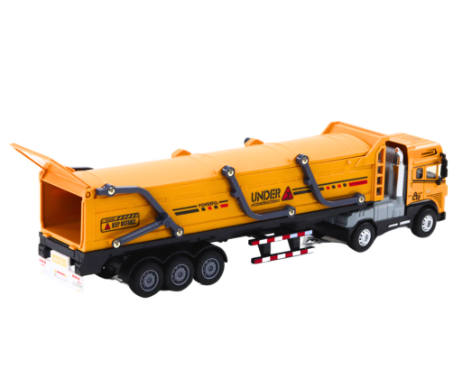 Truck With Trailer TIR Transport Vehicle 1:24 Sounds Lights Yellow