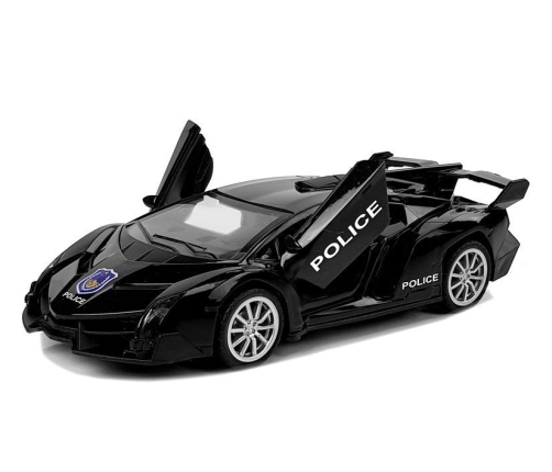 Sports Car with Tension and Sound Police Black