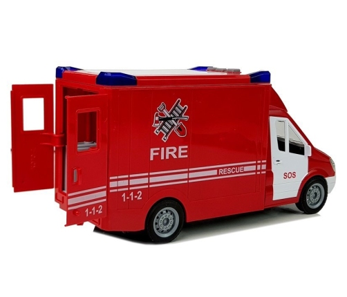 Fire Engine with Frictional Sound Drive Opening Doors