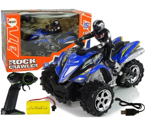 Quad Rock Crawler Tricycle Remote Controlled 1:12 2.4G Blue