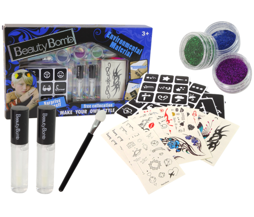 Tattoo Kit Glitter Templates Party