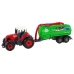 Farm Machinery Set Tractors and Combine with Trailers Green and red