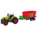 Farm Machinery Set Tractors and Combine with Trailers Green and red