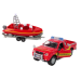 Off-road car Fire Brigade with Motorboat Red Sound 510615