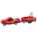 Off-road car Fire Brigade with Motorboat Red Sound 510615