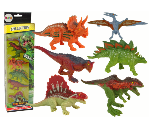 Set of Dinosaur Figurines 6 pieces Colorful