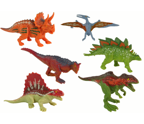 Set of Dinosaur Figurines 6 pieces Colorful