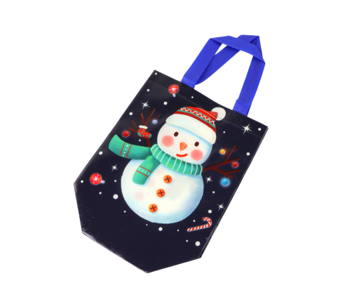 Gift Bag in Dark Color Snowman Motif 23cm x 21.5cm x 11cm