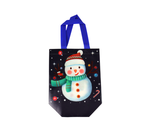 Gift Bag in Dark Color Snowman Motif 23cm x 21.5cm x 11cm