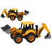 Construction Vehicle Excavator Two Buckets Adjustment Yellow