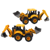 Construction Vehicle Excavator Two Buckets Adjustment Yellow