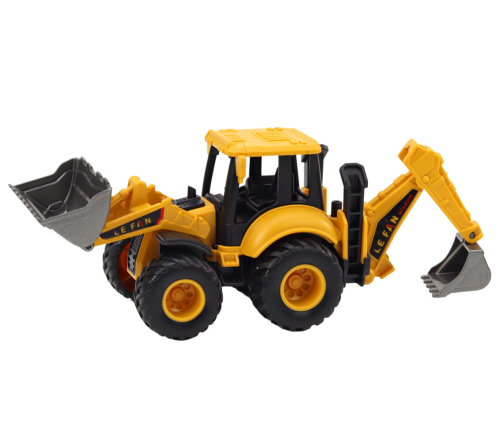 Construction Vehicle Excavator Two Buckets Adjustment Yellow