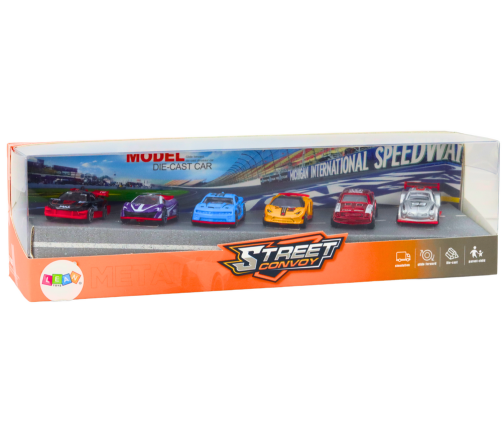 Spring Set 1:64 Sports Cars Metal Vehicles Mix 6 pcs.