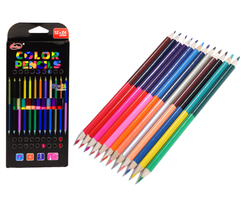 Set of Double-sided Colored Pencil Crayons 12/24 pcs.