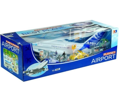 Big Airport Set Airplane 55 cm + Cars + Figures