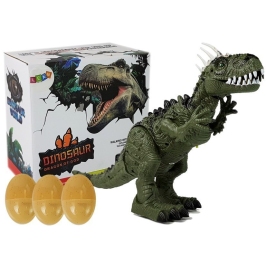 Green Dinosaur on Batteries Moves with the Sound Projector