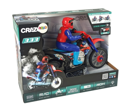 Remote Controlled Crossbike 1:10 2.4G Blue 20 km/h