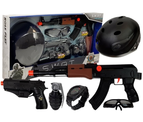 Set of a Policeman S.W.A.T. Pistols Helmet