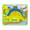 Wooden Puzzle Dinosaur Stegosaurus Yellow