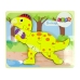 Wooden Puzzle Dinosaur Stegosaurus Yellow