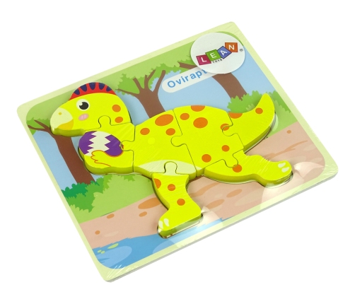 Wooden Puzzle Dinosaur Stegosaurus Yellow