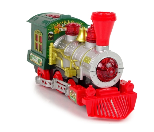 Christmas Locomotive Lights Sound Green Battery Operated