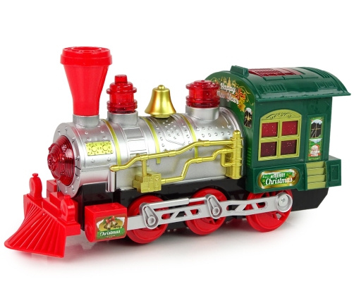 Christmas Locomotive Lights Sound Green Battery Operated