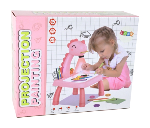 Whiteboard Projector Projector For Learning To Draw Pink Dinosaur