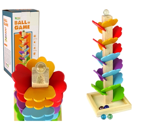 Wooden Tree Ball Track Ball Slide Leaves