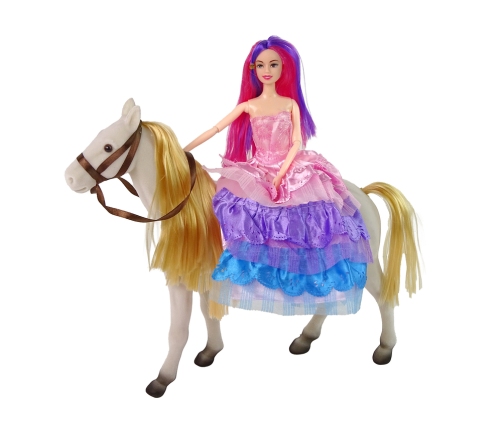 Princess Doll with White Pony Figures Accessories.