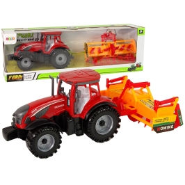 Red Tractor with Orange Cultivator Drive