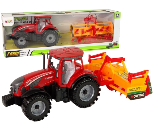 Red Tractor with Orange Cultivator Drive