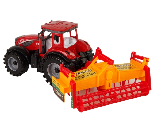 Red Tractor with Orange Cultivator Drive