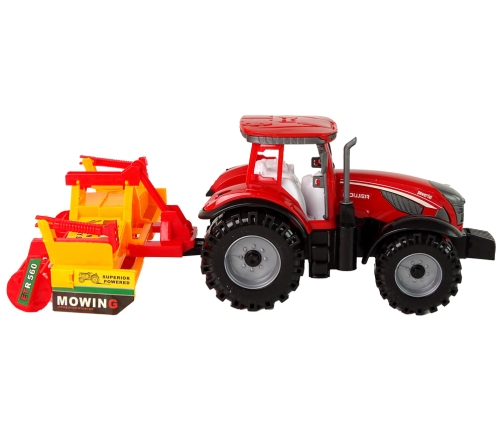 Red Tractor with Orange Cultivator Drive