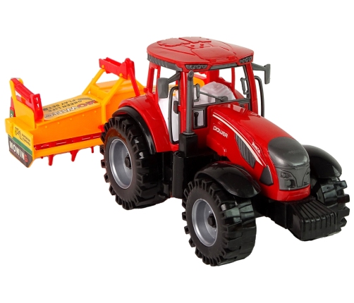 Red Tractor with Orange Cultivator Drive