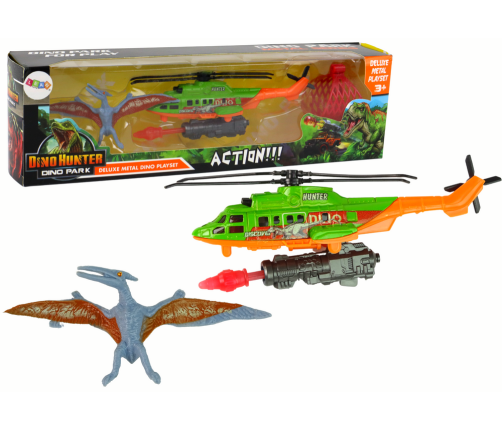 Green Helicopter Dinosaur Transport Dino Park Set