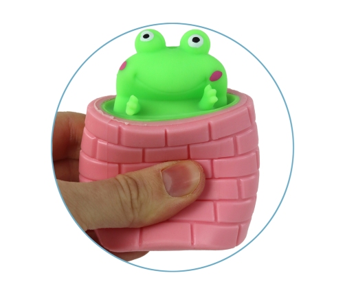 Anti-stress Toy Green Frog Jumping out of the Barrel