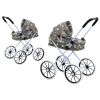 Doll Stroller Large Wheels Foldable Stars Gray