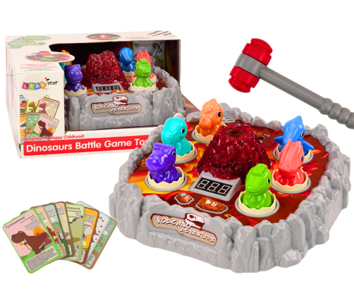 Arcade Game Wac A Mole Dinosaurs Volcano Smoke Effect Lights Sounds