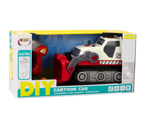 Cartoon Crawler Excavator For Turning DIY White