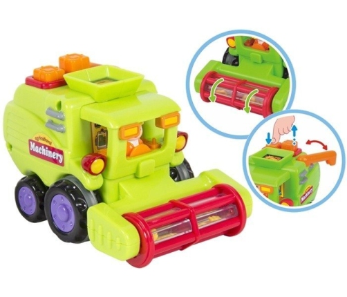 Cartoon Cars - Combine-Harvester, Trash Truck, Mixer Truck