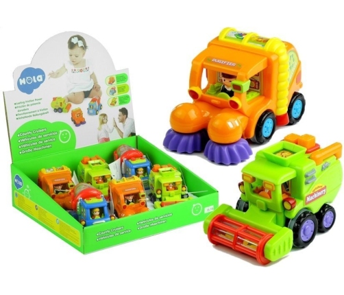 Cartoon Cars - Combine-Harvester, Trash Truck, Mixer Truck